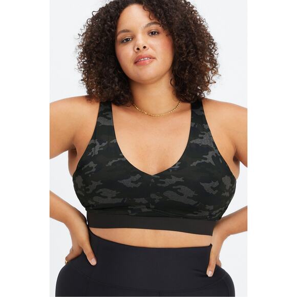 Fabletics All Day Every Day Bra Black, Green & Gray Camo NEW Women's 4X - Picture 1 of 10